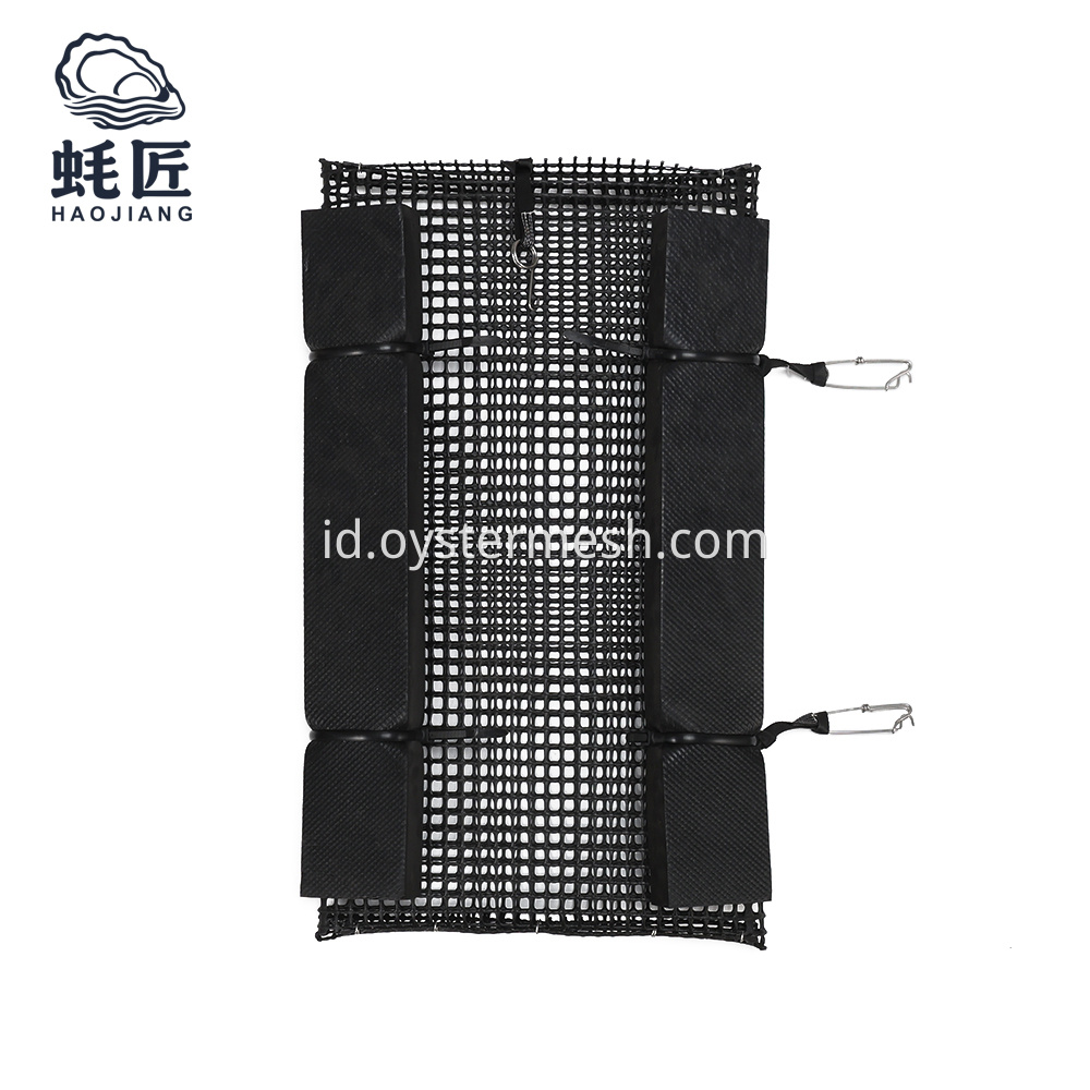 KERANJANG TAS JARING BERLIAN TIRAM HDPE DENGAN FOAM FLOAT HDPE OYSTER DIAMOND MESH BAG BASKET WITH FOAM FLOAT